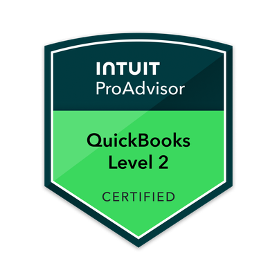 Intuit ProAdvisor QuickBooks Level 2 Certified badge